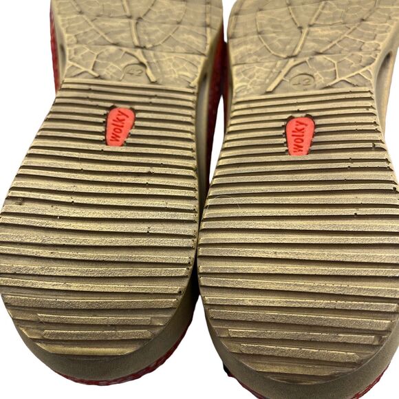Wolky Sandals Women's Sz 42 Fantasy Red Pink Mulitcolor Comfort Hook Loop - Picture 9 of 16